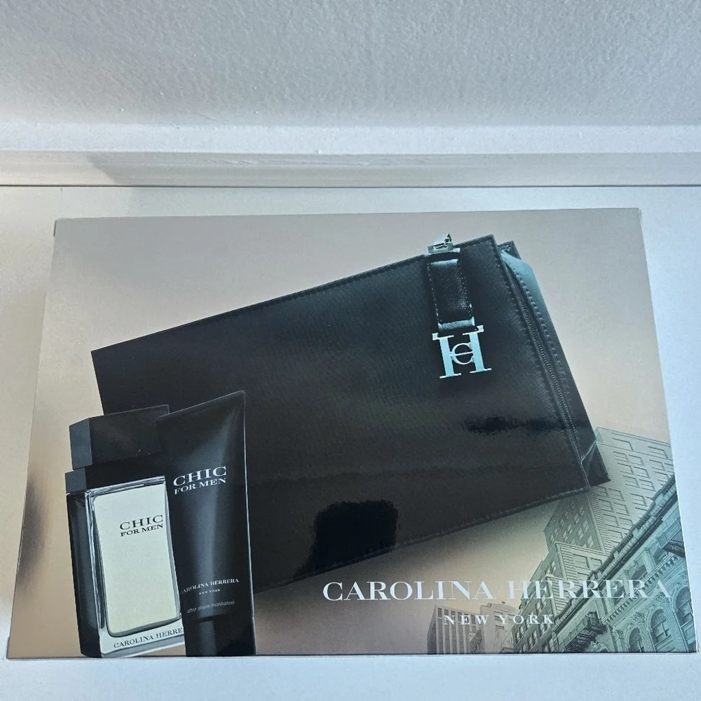 New Carolina Herrera Chic For Men 3 Piece Set - New In Box
